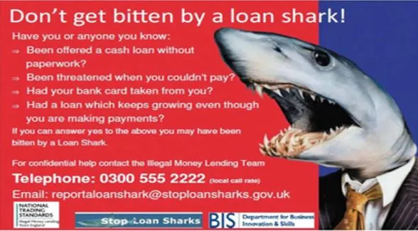 Don't get bitten by a loan shark campaign poster